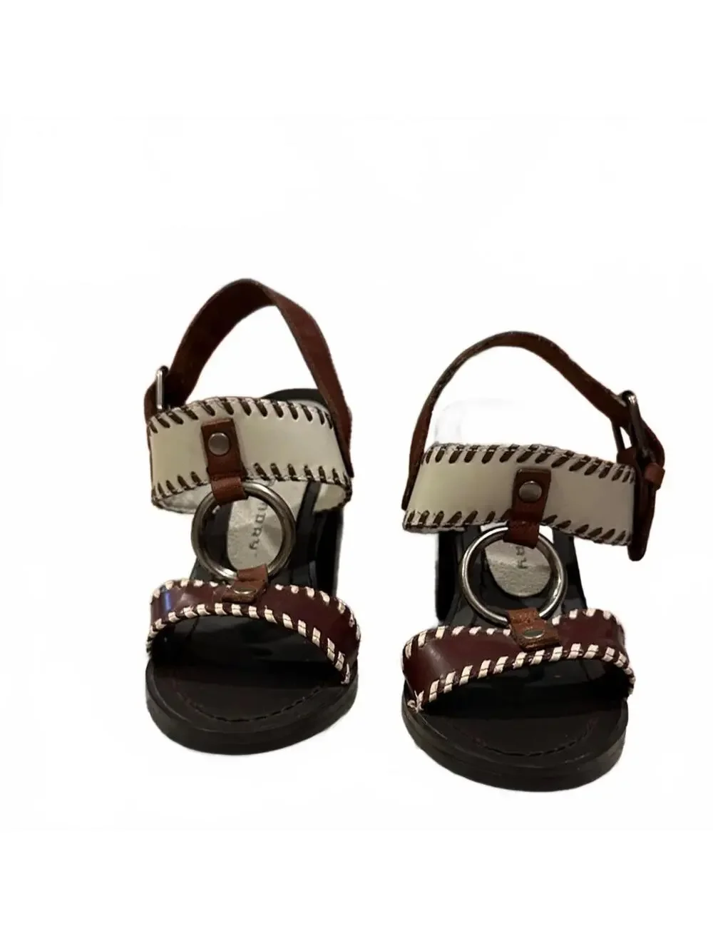 NWOT Chinese Laundry ‘Golden Stacked’ Sandal in Brown and White